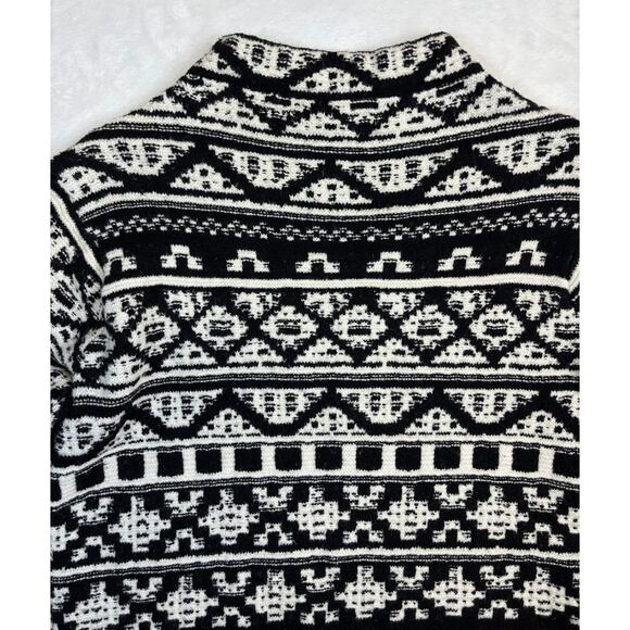 J.Jill Nordic Fair Isle Jacquard Knit Mock Neck Pullover Sweater Cotton Wool S - Picture 7 of 7